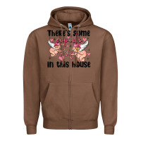 Chestnut there's some cupid's in this house Zipper Hoodie - MaliasSmallBusiness