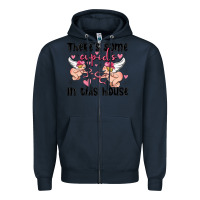 Navy there's some cupid's in this house Zipper Hoodie - MaliasSmallBusiness