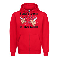 Red there's some cupid's in this house Zipper Hoodie - MaliasSmallBusiness