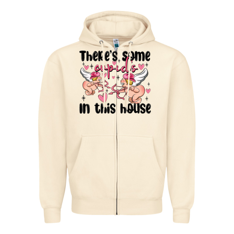 There's Some Cupid's In This House Zipper Hoodie by MaliasSmallBusiness | Teevron