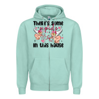 Seafoam there's some cupid's in this house Zipper Hoodie - MaliasSmallBusiness
