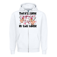 White there's some cupid's in this house Zipper Hoodie - MaliasSmallBusiness