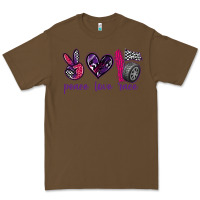 Cacao peace love race Premium Tee - texasbilliewilder