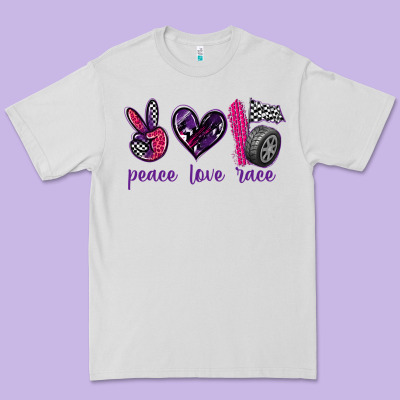 Peace Love Race Premium Tee Designed By Texasbilliewilder