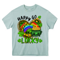 Arona Happy Go Lucky Pot Of Gold And Rainbow Heart Heavy Core Tee - RanaPortraitStore
