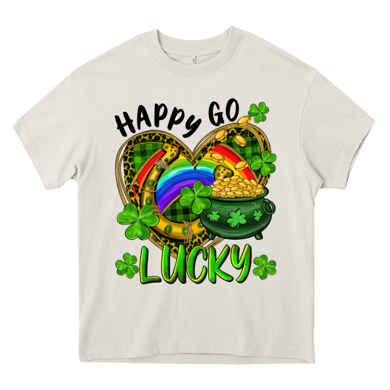 Happy Go Lucky Pot Of Gold And Rainbow Heart Heavy Core Tee by RanaPortraitStore | Teevron