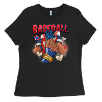 Black Baseball life afro girl sneakers Ladies Tee - RanaPortraitStore