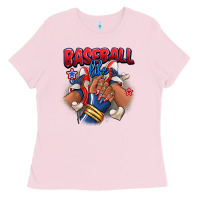 Bubblegum Pink Baseball life afro girl sneakers Ladies Tee - RanaPortraitStore