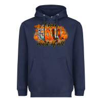 Navy i love fall most of all Heavyweight Hoodie - RacoonDesign