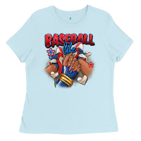 Baby Blue Baseball life afro girl sneakers Ladies Tee - RanaPortraitStore