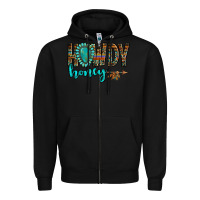 Black western howdy honey arrow gemstone Zipper Hoodie - NancyCooperArtShop