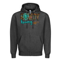 Charcoal Heather western howdy honey arrow gemstone Zipper Hoodie - NancyCooperArtShop