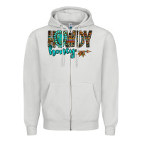Dove Grey western howdy honey arrow gemstone Zipper Hoodie - NancyCooperArtShop