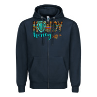 Navy western howdy honey arrow gemstone Zipper Hoodie - NancyCooperArtShop