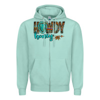 Seafoam western howdy honey arrow gemstone Zipper Hoodie - NancyCooperArtShop