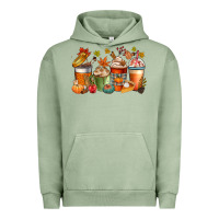 Pigment Oil Green fall coffee cups Urban Hoodie - CowGirlArtShop