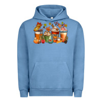 Pigment Pebble Blue fall coffee cups Urban Hoodie - CowGirlArtShop
