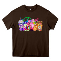 Chocolate Brown hippie coffee cups Heavy Core Tee - Zillion Design Studio
