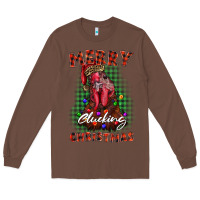 Chestnut merry clucking christmas rooster Long Sleeve Tee - BarkalooDesign