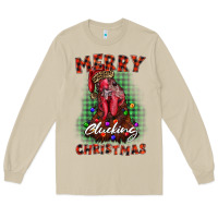 Mushroom merry clucking christmas rooster Long Sleeve Tee - BarkalooDesign