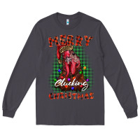Smoke merry clucking christmas rooster Long Sleeve Tee - BarkalooDesign
