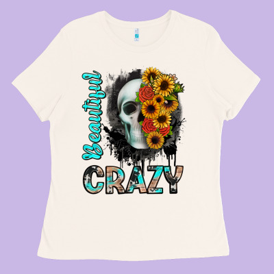 Beautiful Crazy Skull Ladies Tee Designed By Jahusdesignshop