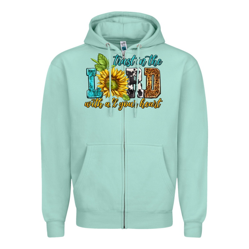 Trust In The Lord With All Your Heart Zipper Hoodie by NancyCooperArtShop | Teevron