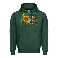 Sports Green trust in the lord with all your heart Zipper Hoodie - NancyCooperArtShop