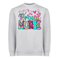 Heather Grey proud nurse Heavyweight Sweatshirt - BundleAndBundleShop