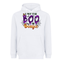 White I put the Boo in Boujie Heavyweight Hoodie - RacoonDesign