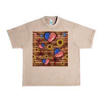 French Oak 4th of july hearts seamless pattern Urban Heavy Tee - BundleAndBundleShop