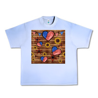Grape Ice 4th of july hearts seamless pattern Urban Heavy Tee - BundleAndBundleShop