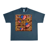 Midnight Navy 4th of july hearts seamless pattern Urban Heavy Tee - BundleAndBundleShop