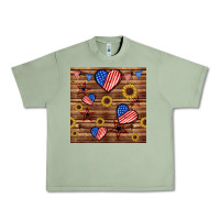Oil Green 4th of july hearts seamless pattern Urban Heavy Tee - BundleAndBundleShop
