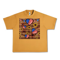 Peanut Butter 4th of july hearts seamless pattern Urban Heavy Tee - BundleAndBundleShop