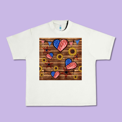 4th Of July Hearts Seamless Pattern Urban Heavy Tee Designed By Bundleandbundleshop