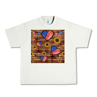 Pistachio 4th of july hearts seamless pattern Urban Heavy Tee - BundleAndBundleShop