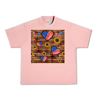 Salmon 4th of july hearts seamless pattern Urban Heavy Tee - BundleAndBundleShop