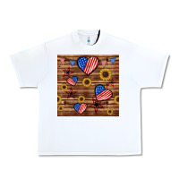 White 4th of july hearts seamless pattern Urban Heavy Tee - BundleAndBundleShop