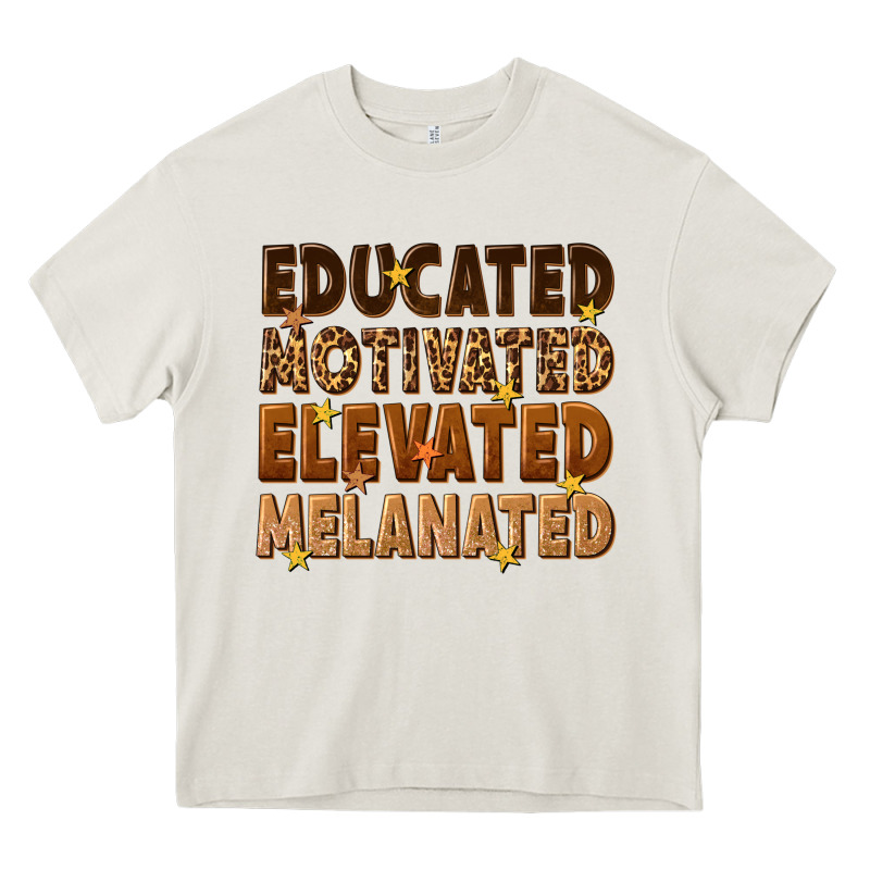 Melanin Educated Motivated Elevated Melanated Heavy Core Tee by texasbilliewilder | Teevron