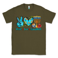 Army Green peace love hanukkah Classic Tee - AdoDesignShop