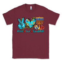 Burgundy peace love hanukkah Classic Tee - AdoDesignShop