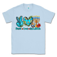 Dusty Blue peace love hanukkah Classic Tee - AdoDesignShop