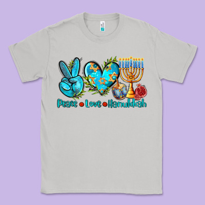 Peace Love Hanukkah Classic Tee Designed By Adodesignshop