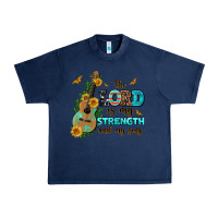Navy the lord is my strength and my song guitar with su Urban Heavy Tee - AdoDesignShop