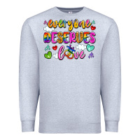 Heather Grey everyone deserves love Premium Sweatshirt - Artiststas