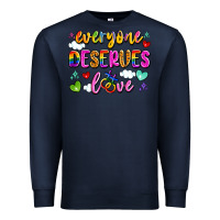 Navy everyone deserves love Premium Sweatshirt - Artiststas