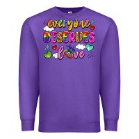 Purple everyone deserves love Premium Sweatshirt - Artiststas