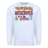White everyone deserves love Premium Sweatshirt - Artiststas