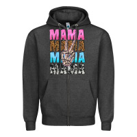 Charcoal Heather mama skeleton peace leopard pattern Zipper Hoodie - NancyCooperArtShop